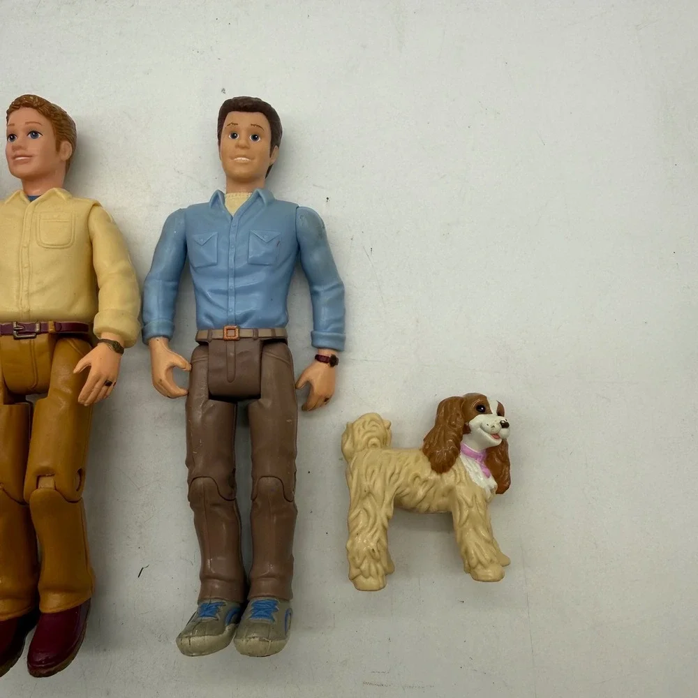 Mattel Loving Family Dollhouse Figures Lot of 4 Dolls and Dog 2002 2006